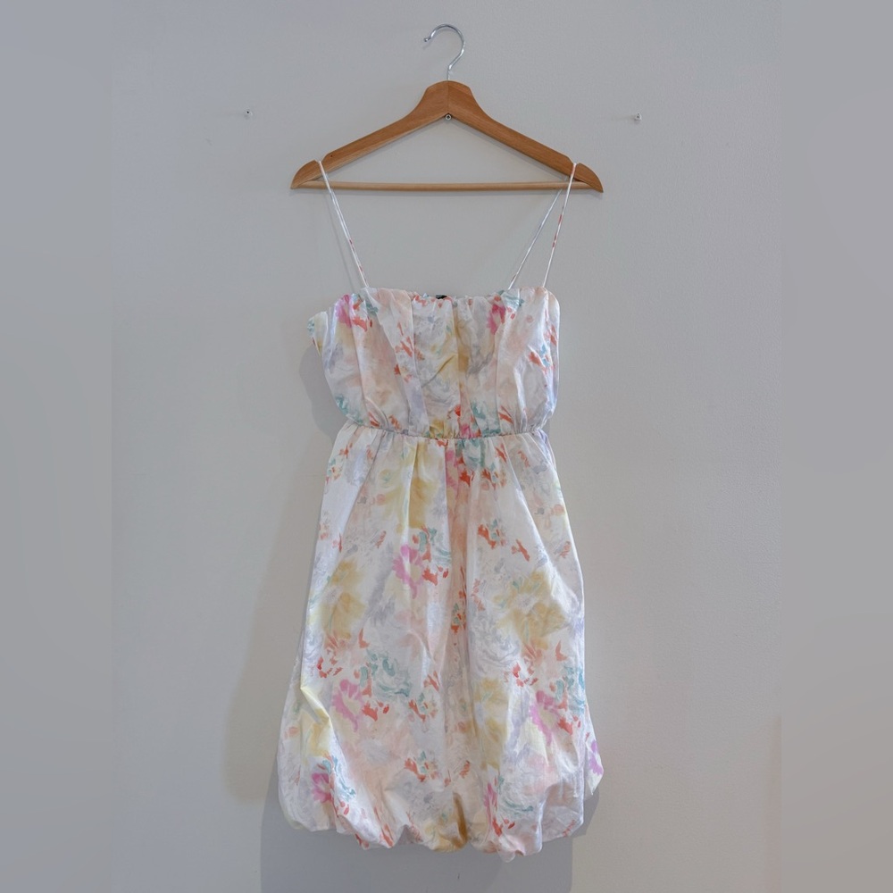 NWT Other stories printed floral bubble party dress